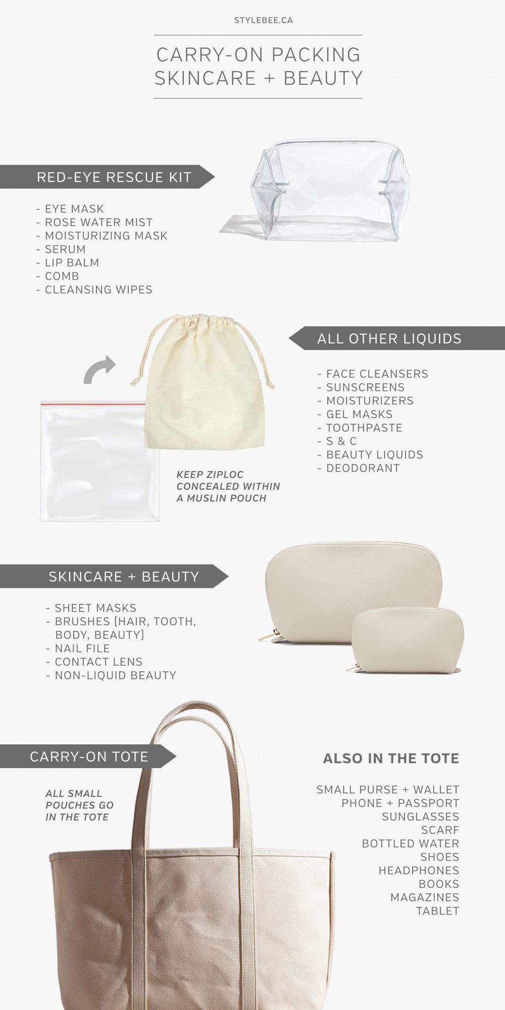 Style Bee - Carry-on Packing - Beauty & Skincare